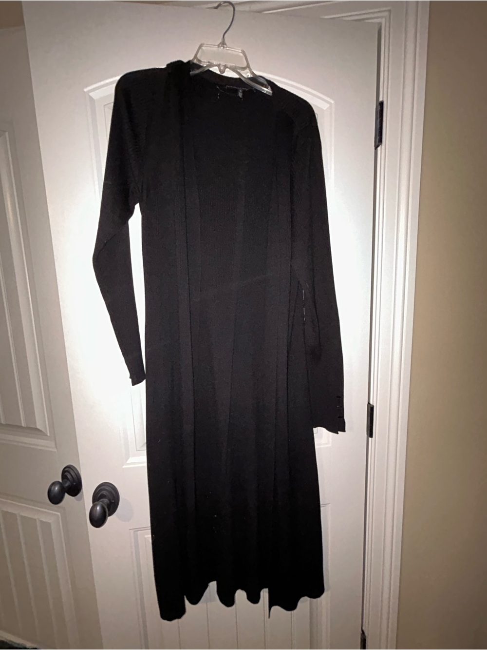 Black Long Sleeve Cardigan Duster sweater